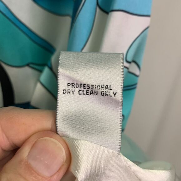 Cache Turquoise Off White Silk Tropical Leaf Pattern Strapless Mini Dress Size 2 - Picture 8 of 13